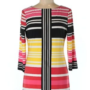 London Times striped long sleeve dress, Size 6